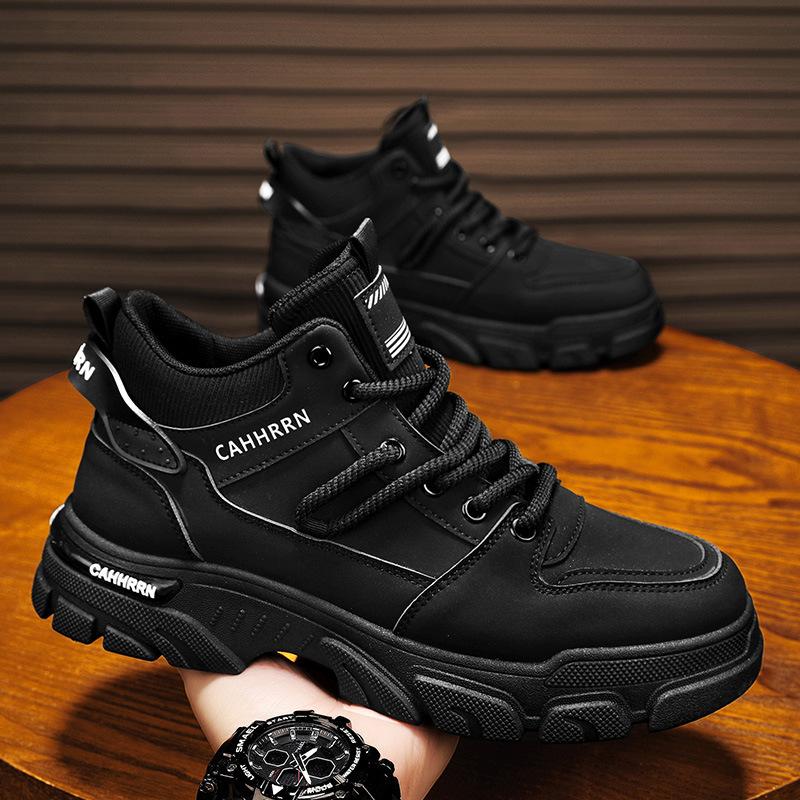 Men's Shoes Autumn 2024 New Men's Martin Boots Trendy Versatile Tooling Shoes Non-slip and Wear-resistant Platform Sports Board Shoes