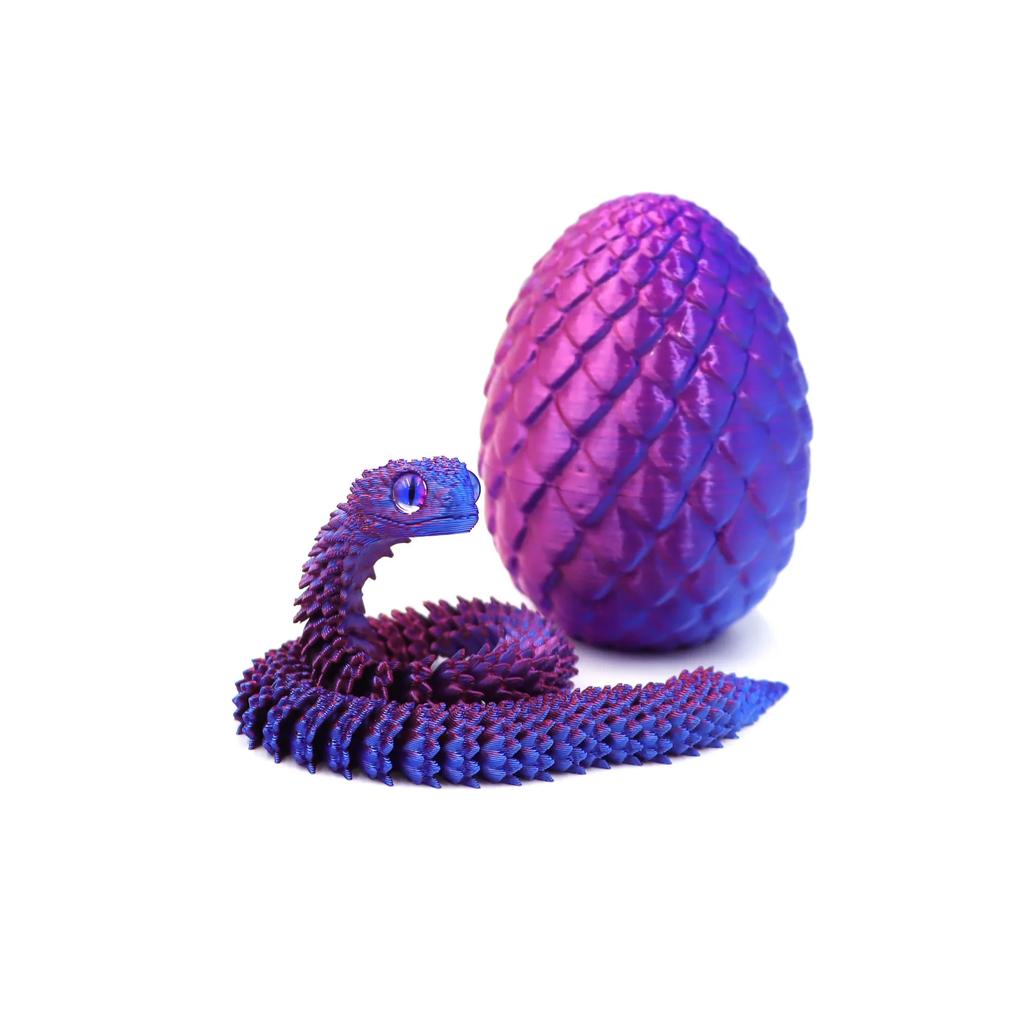 3D Printing Action Figure Snake Egg Toys Creative Stress Relief Anime Figures Moveable Rotation Desktop Ornaments Gift