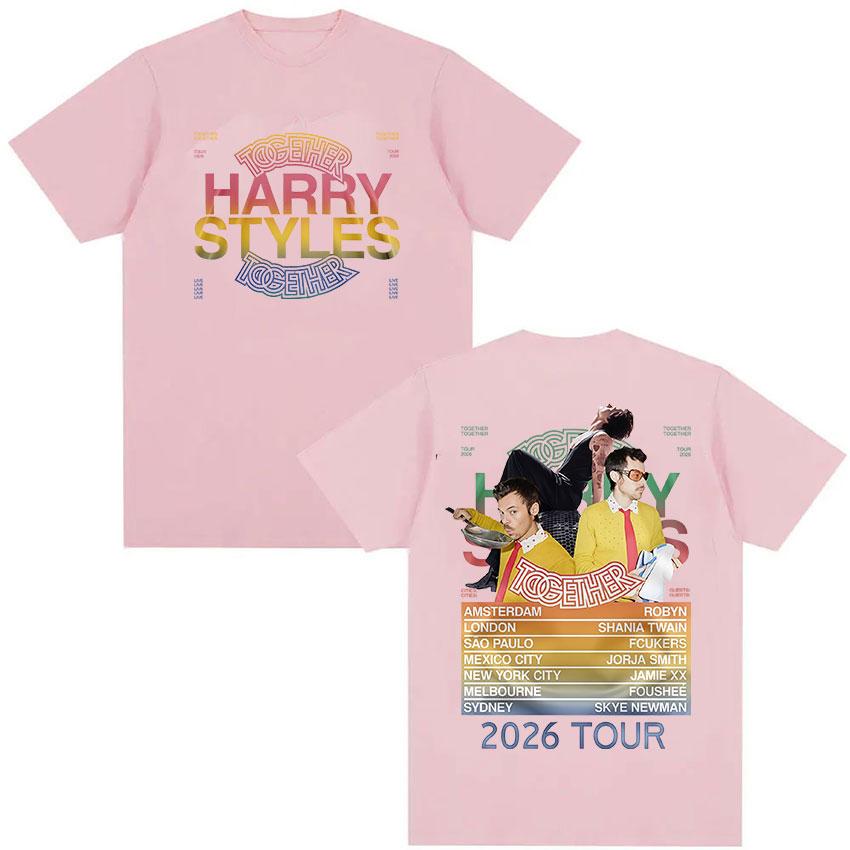 Harry Styles Together Tour 2026 Fan Gifts Summer Mens Womens High Quality Retro Cotton Loose Street Wear Y2K Mens Clothing