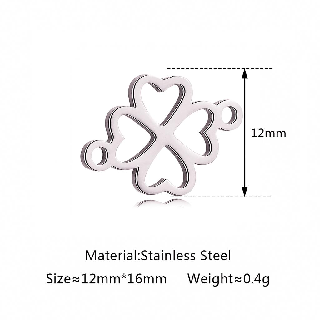 5Pcs/Lot Floral Theme Flower Charms Stainless Steel Sakura/Peach Blossom/Clover Pendants DIY Necklace Bracelets Jewelry Making