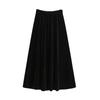 Women's Plus Size Skirt Autumn Winter High-Waist A-Line Velvet Skirt Elastic Waist Solid Color Skirt