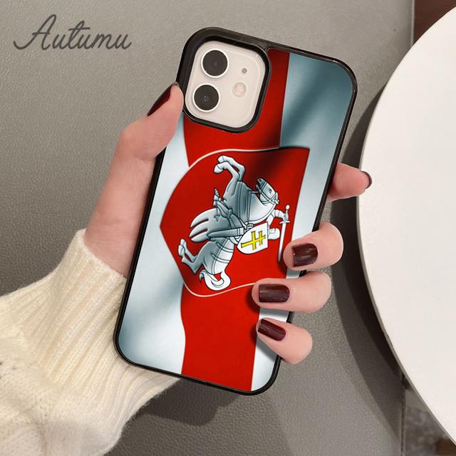 Etui na telefon z herbem flagi Białorusi na iPhone'a 11 12 13 14 Pro Max mini XR XS SE 2020 6S 7 8 Plus Samsung Galaxy S21 S22