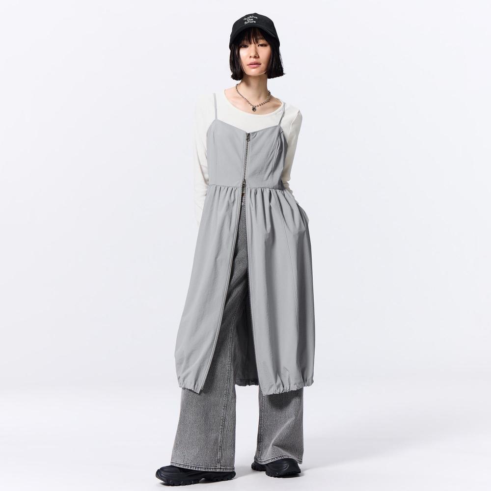 

Платье Gu By Uniqlo с застежкой-молнией спереди и подолом-пузырем Ntq+e 34 BROWN/XS