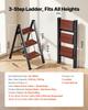 3 Step Ladder, Folding Step Stool with Wide Anti-Slip Pedal and Comfort Handgrip, Lightweight 150 kg Capacity Portable Aluminum Plant Support,
