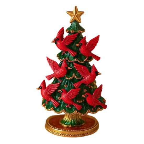 Christmas Ornament Colorful Christmas Tree Resin Display Mold with Bird Decor Living Room Bedroom Home Party Decor