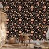 Beautiful Flowers Wallpaper Black and Brown for Living Room and Bedroom 50x1000