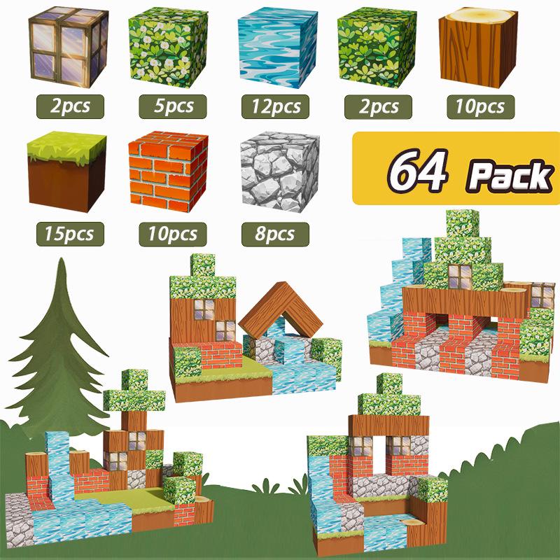 Magnetic Building Blocks & Mini Scene Game Set for Kids – Educational Toy Gifts
