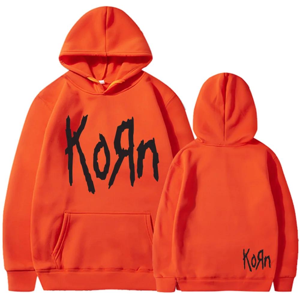 Korn Rock Band Letter Hoodie Men Women Hip Hop Harajuku Hoodies Leisure High Street Sweatshirt Autumn Winter Unisex Sweatshirts