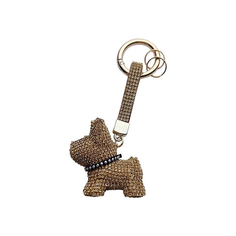 New Diamond Bulldog Puppy Keychain: Cute & Exquisite Charm for Keys or Bags