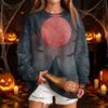 Women's Fashion Casual Halloween Print Round Neck Sweatshirt