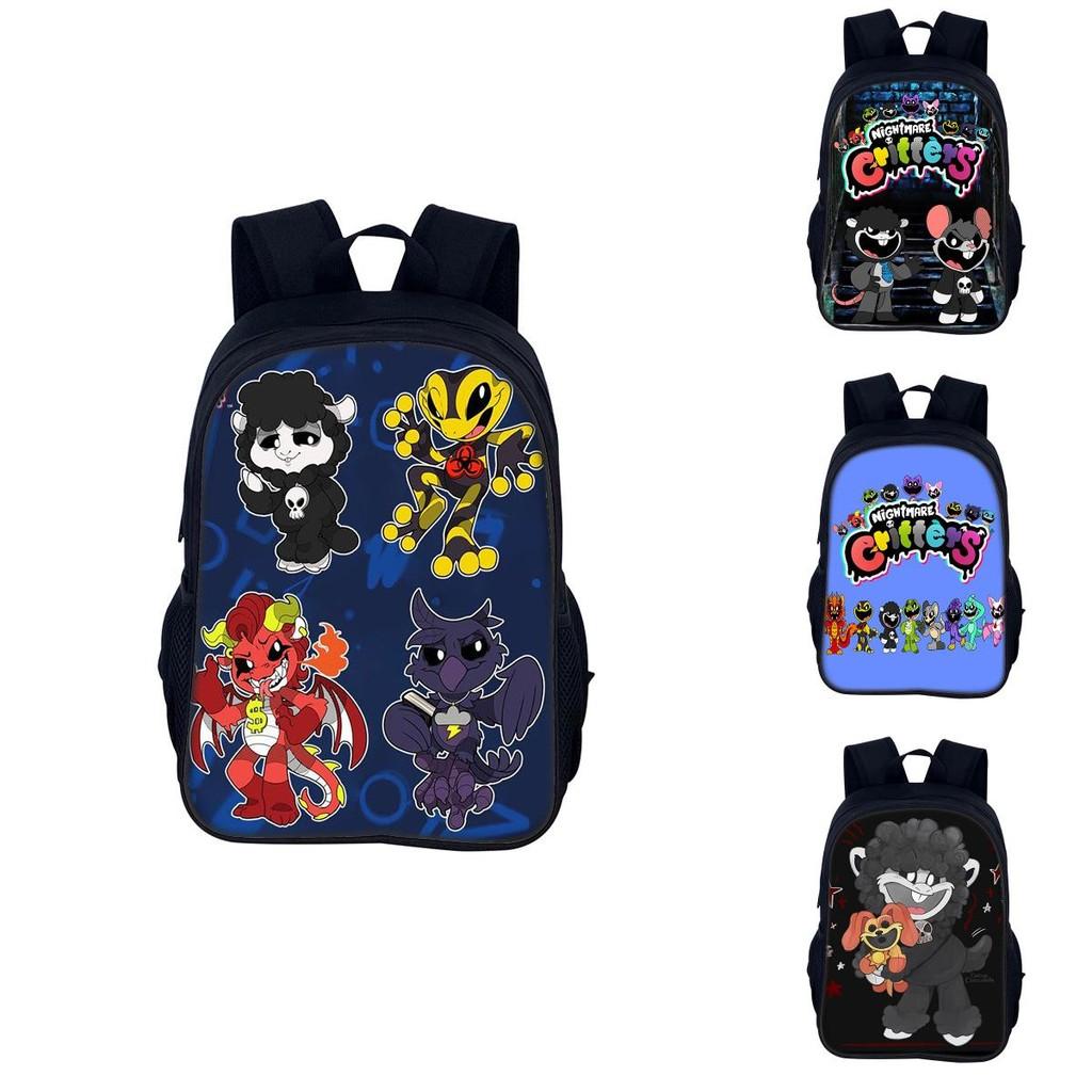 Nightmare Critters Cute And Playful Dual Shoulder Backpack For Students Ages 3 To 4
