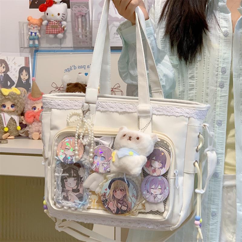 Nuova Borsa Ita Ulzzang Ragazza Dolce Uniforme Jk Stile Preppy Monospalla Borsa a Tracolla Badge Fai da Te Mostra Fumetti Borsa da Donna
