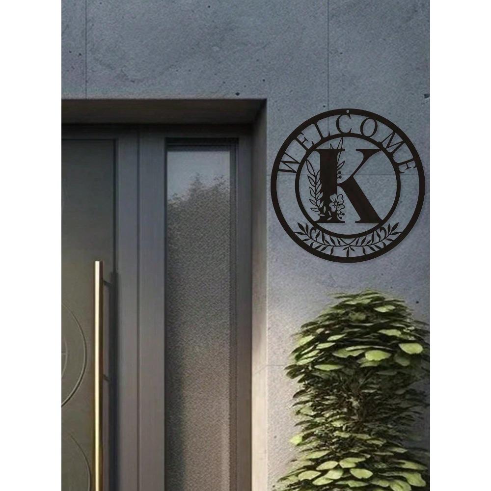 Metal Wall Plaque Classic Letter Design Hanging Decor Creative Art Home Gift