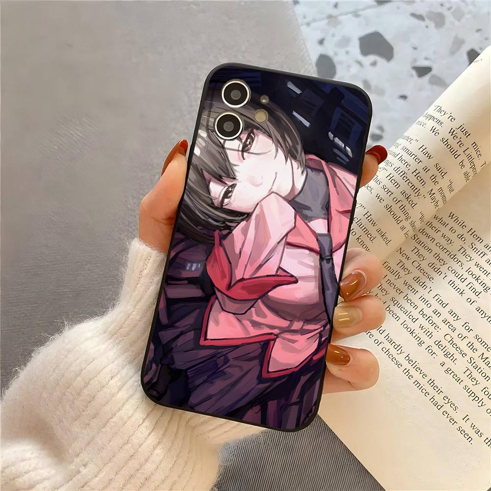 Senjougahara Hitagi Anime Monogatari Series Phone Case For IPhone 17 Air 16 15 14 13 Pro Max 11 12 Black Silicone Cover
