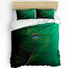 Peacock Bedding Set Comforter Duvet Cover Pillow Shams Peacock Feathers Closeup Simple Picture Mini Bedding Cover Double Bed Set