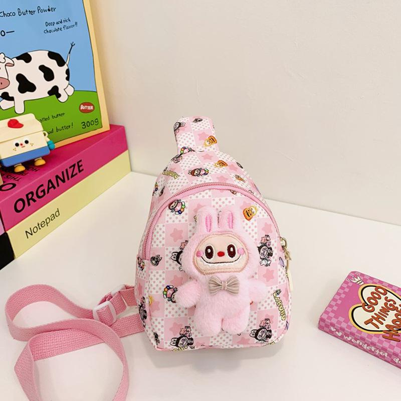 Boys and Girls Cartoon Labubu Printed Waist Bag