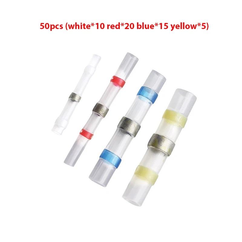 Solder Ring Terminal 50pcs Mount Solder Ring Heat Shrink Intermediate Connection Terminal Heat Shrink Tube Terminal