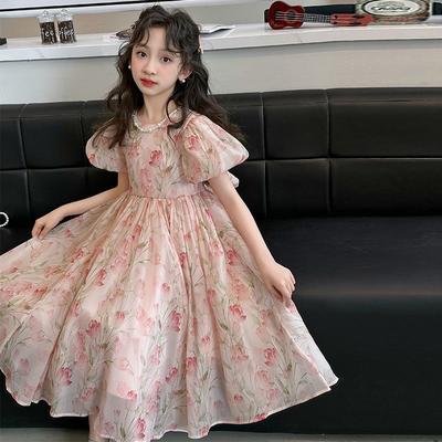 Robe Fille Été Petit Enfant Style Western Robe Princesse Décontractée Défilé Design Avant-gardiste 10 À 12 Ans