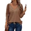 MGHR Moda Donna Scollo a V Manica Lunga Autunno Inverno Casual Camicie & Bluse