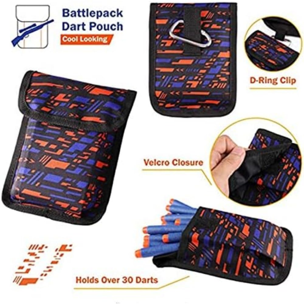 Kit Vestă Tactică pentru Pistoale Nerf pentru Băieți N Ochelari de Protecție Reîncărcabili pentru 2 Bucăți [NexPon] Strike, Gloanțe, Mască, Clipsuri, Copii,