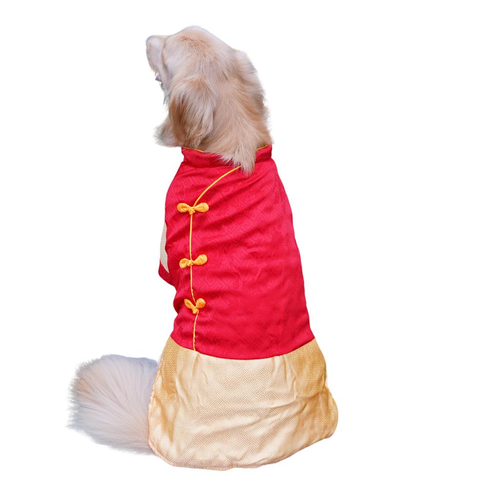 

Autumn and winter pet Tang costume golden retriever Labrador large dog Chinese clothes S