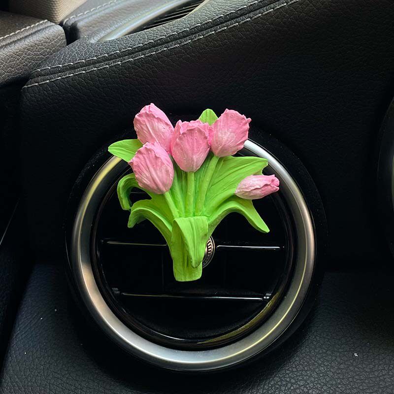 Car Perfume, Pink Tulip, Car Air Conditioner Vent Decoration, Diffuser Stone, Fragrance Gift, Light Fragrance