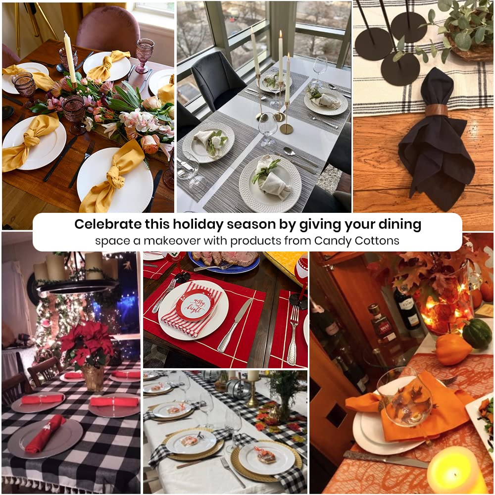 French Stripes Dinner Napkin, Red and White Stripes, Pack of 12, 100% Pure Cotton, 18" X 18", Table Napkin STRW12 Dinner Napkin