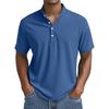 Men's Summer Solid Color Button Collar Short Sleeve Tops Men's Casual Loose Fashion Tops