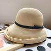 2022 Women's Summer Bucket Folding fashion Straw Hat Panamas UV Protection Sun Visor Seaside Beach Hat Tide Summer Hats