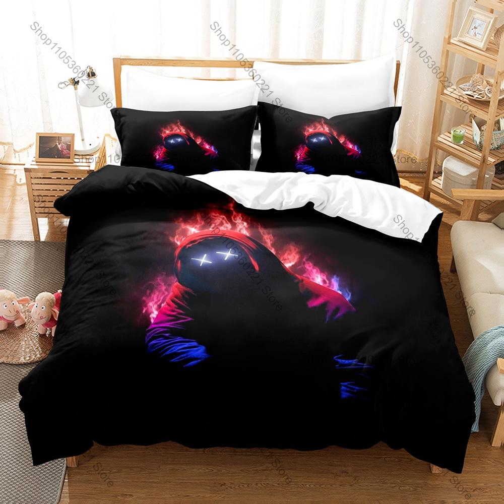 Cool Artistic Boy Abstract Figure Duvet Cover + 2 Pillowcases Aesthetic Line Art Print Polyester Teen Bedroom Decor