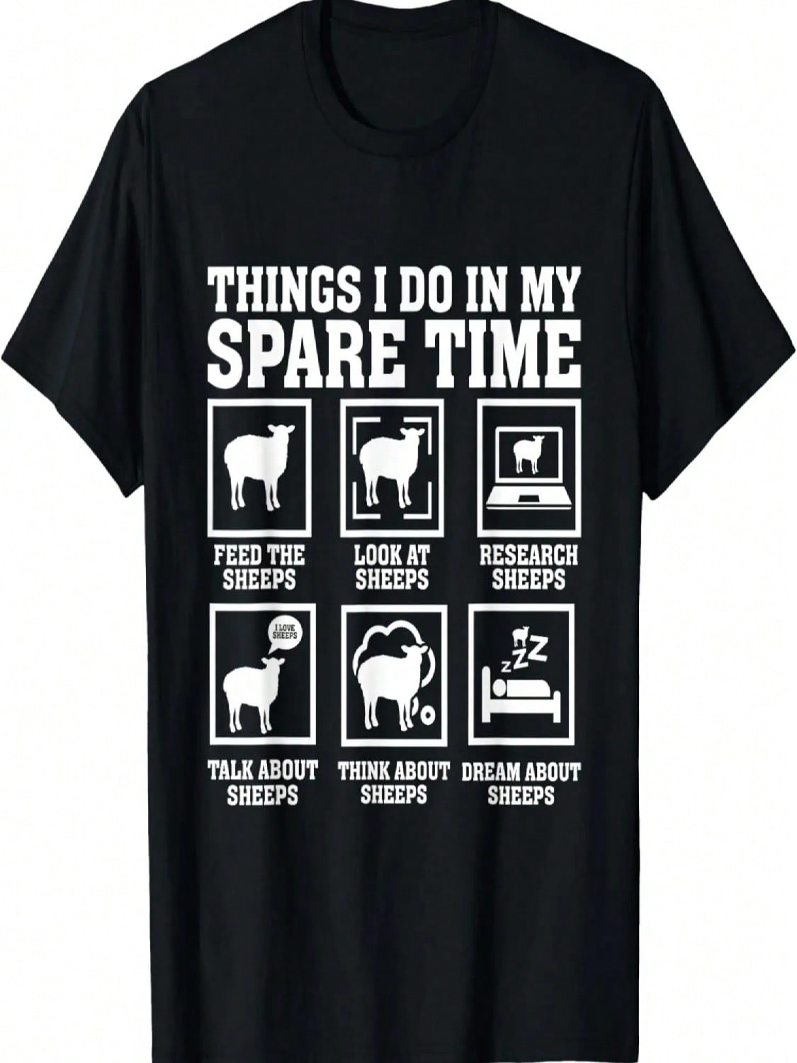 Things I Do In My Spare Time Sheeps Funny Sheep Lover Sheep T-Shirt S разноцветный