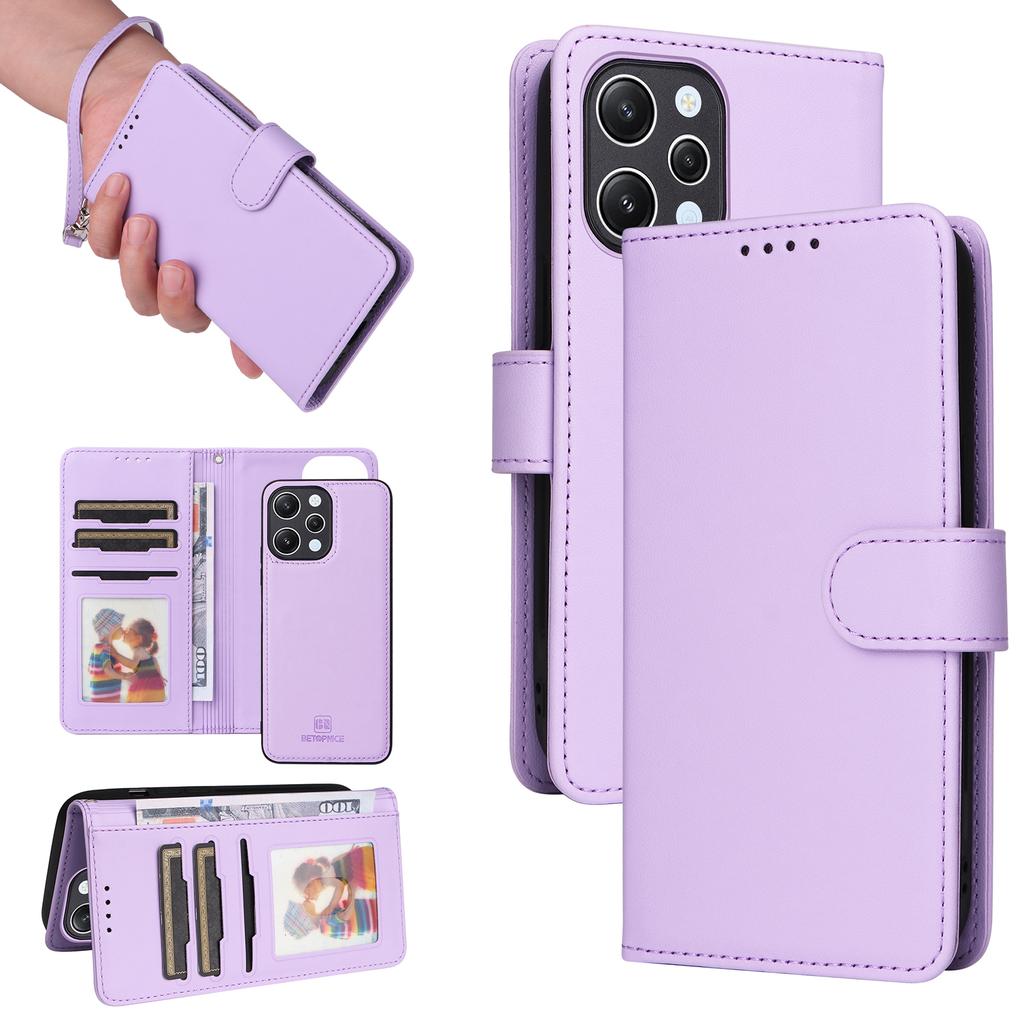 For Xiaomi Redmi 12 4G Magnetic Case BETOPNICE Detachable PU Leather Phone Cover with Strap