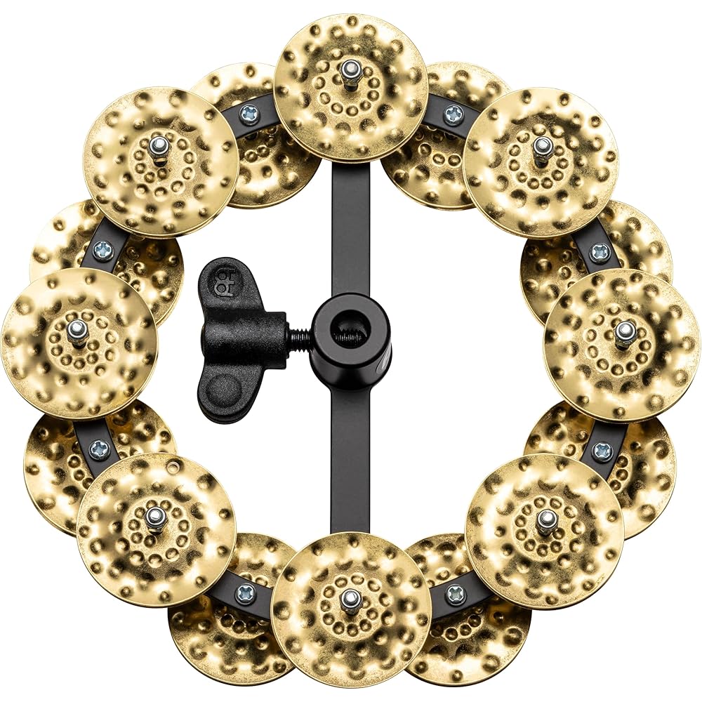 

MEINL Percussion Headliner Series Hi-Hat Tambourine, Hammered Brass, 2-Row, HTHH2B-BK (Official Japanese Product)