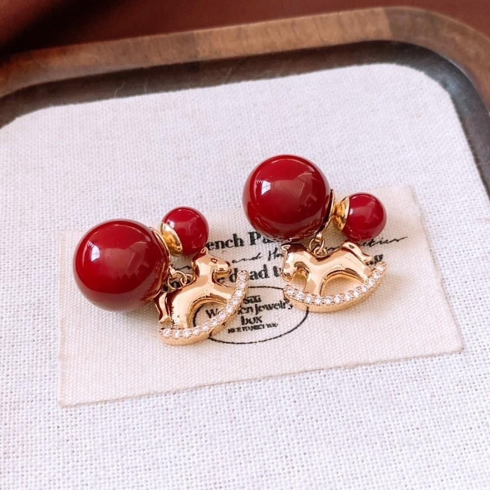 Fashion Jewelry Zodiac Horse Earrings Chinese Horse New Year Drop Earrings New Year Gift