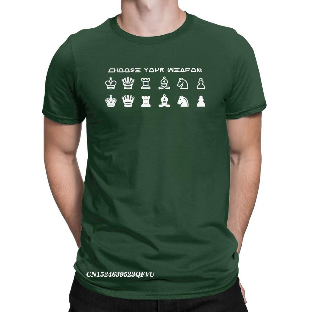 Choose Your Weapon Chess Set Men's Tshirt Games Gamer Novelty Tees Harajuku Tee Shirt Premium Cotton Clothes