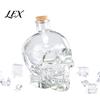 Smooth Pour Liquor Bottle Skull Whiskey Decanter, 3D Glass with Stopper, Novelty Decorative Wine Dispenser for Home Bar, Unique Gothic Gift Men Lover