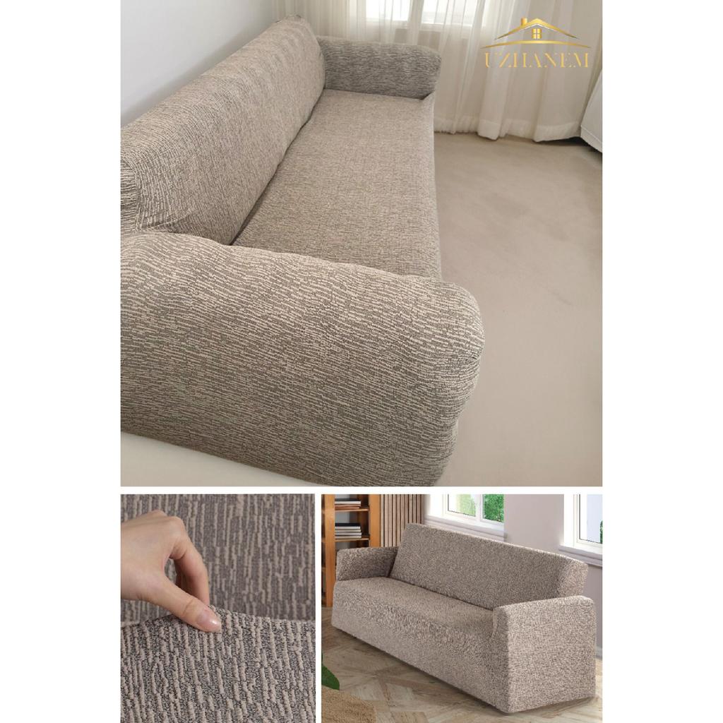 Jacquard-3-Sitzer-Sofabezug, Schlafsofa-Sofabezug (Produktinhalt 1Stk) grau