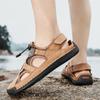 Summer Sandals Men's Breathable Trendy All-Matching Hollow Mesh Shoes Men's Fashion Shoes Closed Toe Flat Casual Beach Shoes