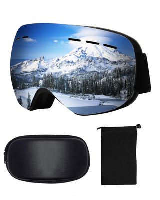 CHMKSTC Ski Snow Snowboard Double UV Spherical Wide Field of Glasses Removable OTG Helmet Revolving Impact Unisex Sports Suitable for Mountain and