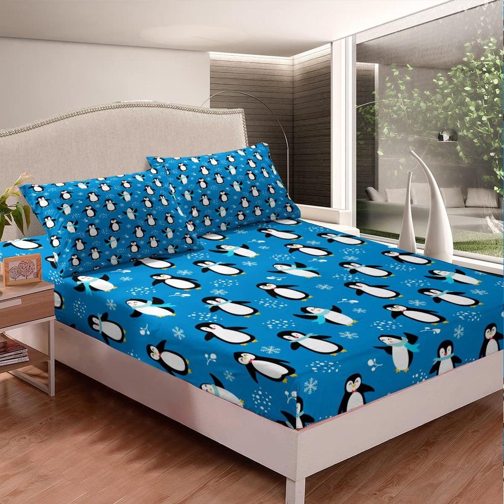 Cute Penguin Pattern Mattress Three-Piece Digital Printing Bedding Mattress Three-Piece Set Children And Adults