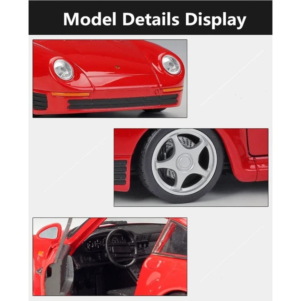 WELLY 1/24 for Porsche 959 Alloy Sports Car Model Diecast Metal Toy Vehicles Car Model High Simulation Collection Toy Gift
