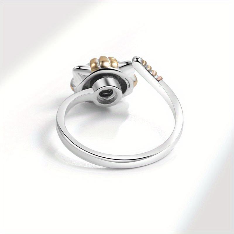 Cute Cat Spinning Ring, Animal Cat Relieves Stress and Anxiety with An Open Mouth Ring, Popular Jewelry.