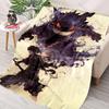 Vintage Style Pokemon Gengar Pattern Blanket Bedroom Living Room Sofa Study Four Seasons Shawl Blanket Gift for Kids and Adults