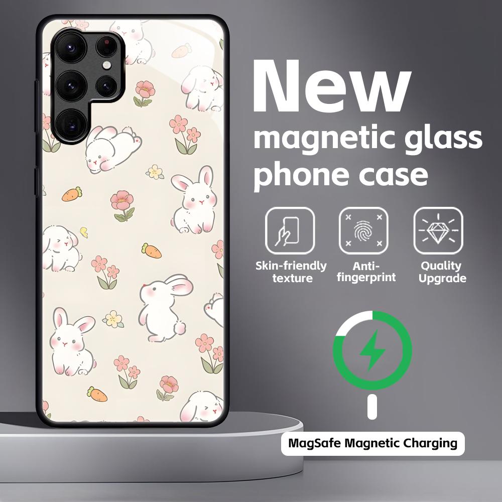 Easter Phone Case For Samsung S26 S25 S24 S23 S22 S21 Plus Ultra Note20 Glass Magnetic Case
