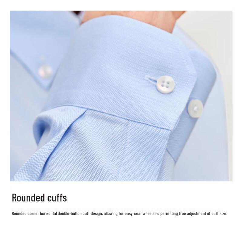 Zhuangji Men's DP Non-Iron 100% Cotton Long-Sleeve Business Shirt