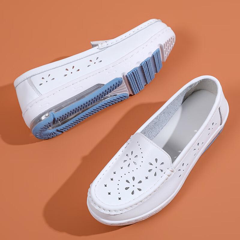 

Women s Breathable Hollow-out Air Cushion Slip-on Work Shoes 34