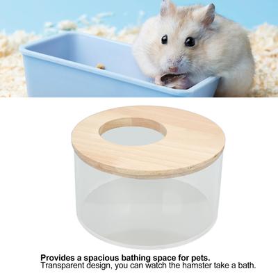 Hamster Wanna z Piaskiem Mała Okrągła Piaskownica dla Zwierząt Przezroczysty Akryl Łazienka Piaskowa