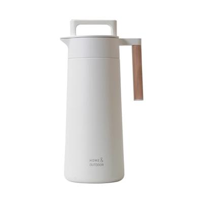 Pearl Metal Insulated Tabletop Pot, 1.1L (1100ml), Stainless Steel, Fully Vacuum-Cleaned, Double-Layered, with Handle, Suitable for Outdoor Use, White
