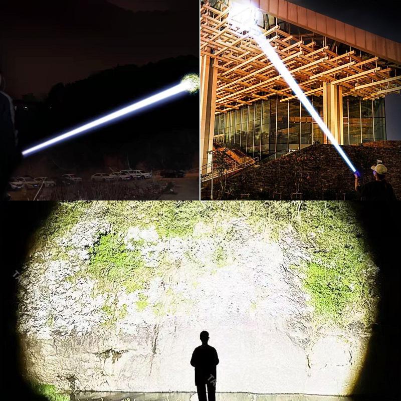 5000MAH Powerful LED Flashlight Built-in Battery Torch Emergency Spotlight 5km Hunting Tactical Flashlight Use 30hours