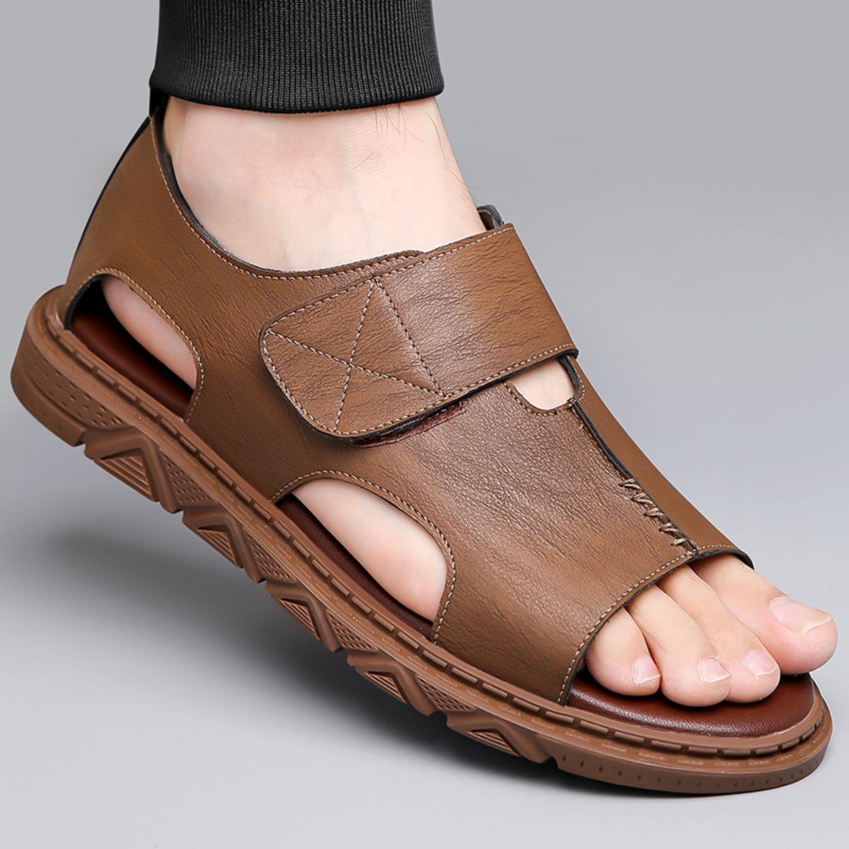 Sandals, Men, Casual Shoes, Beach Shoes, Breathable, Soft Shoes, Comfortable, Thick Soled Shoes, Roman Sandals 38 коричневый